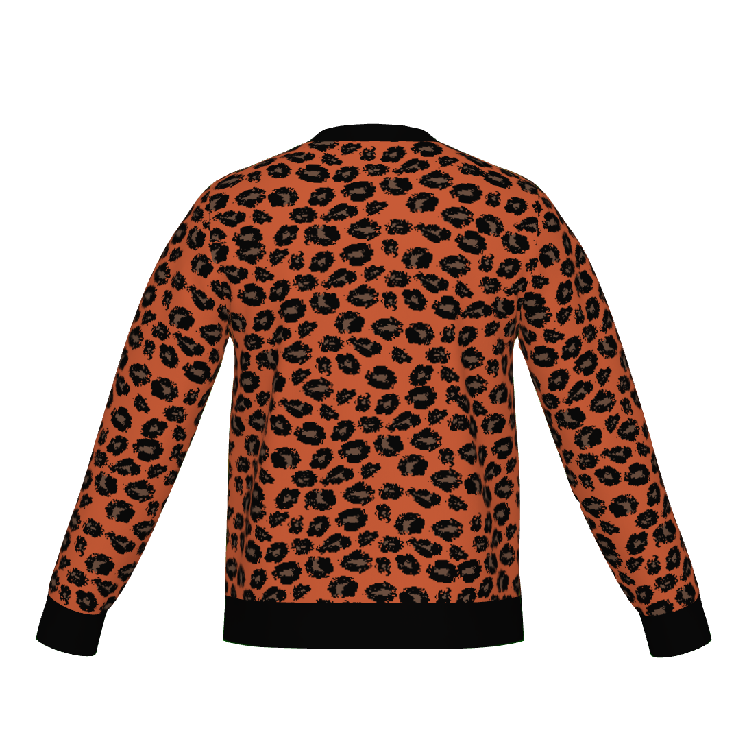 Classic Fit Leopard Pattern Knit Sweater WNK0005