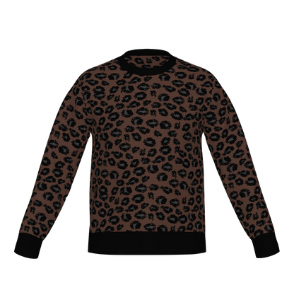 Classic Fit Leopard Pattern Knit Sweater WNK0005