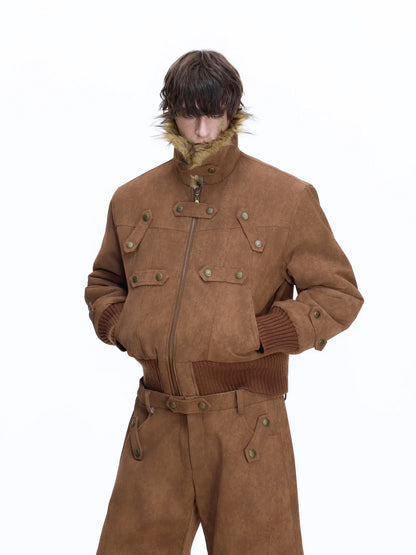 Fake Fur Reversible Suede Cropped Jacket WN22667