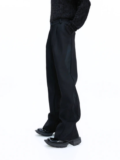 Split-cut Wide-leg A-line Embroiderey Trousers WN22674