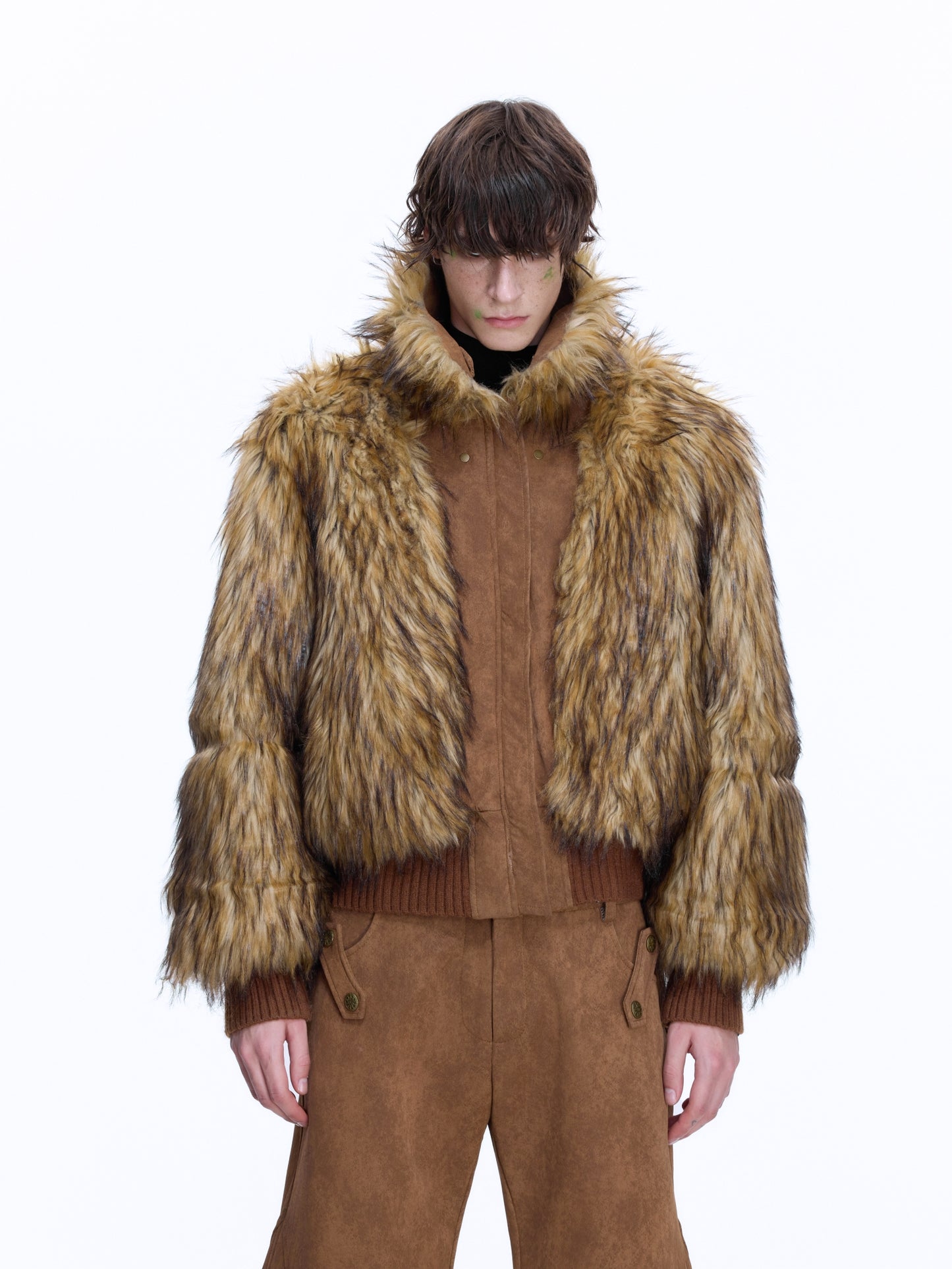 Fake Fur Reversible Suede Cropped Jacket WN22667