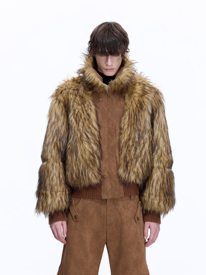 Fake Fur Reversible Suede Cropped Jacket WN22667