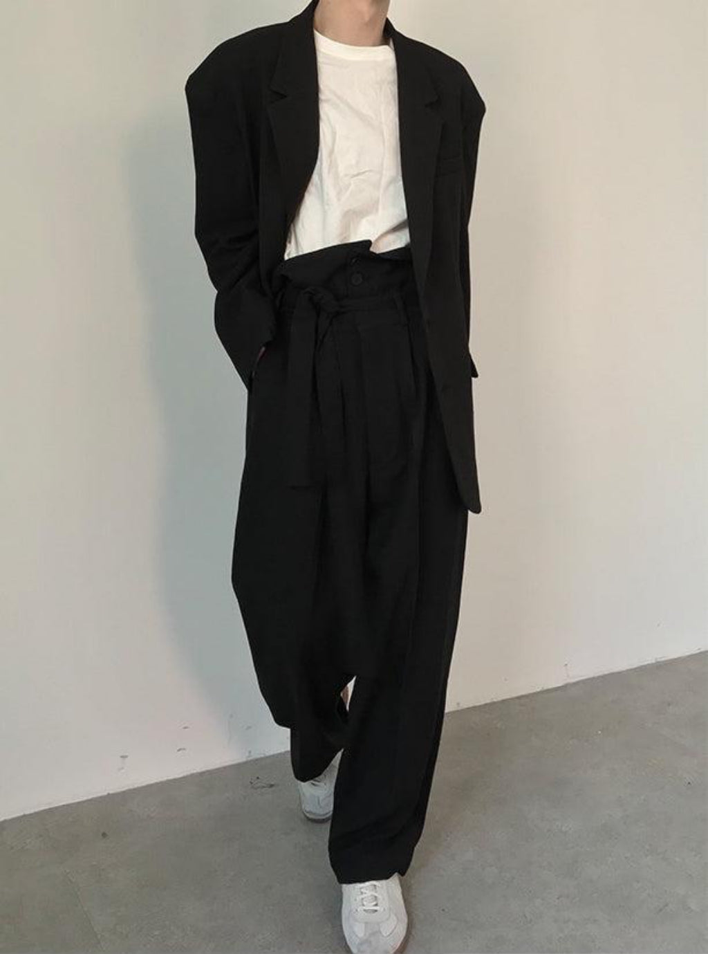 【Speed Shipping】Tweed Tailored Jacket & High Waist Belted Trousers Setup WNN1-S