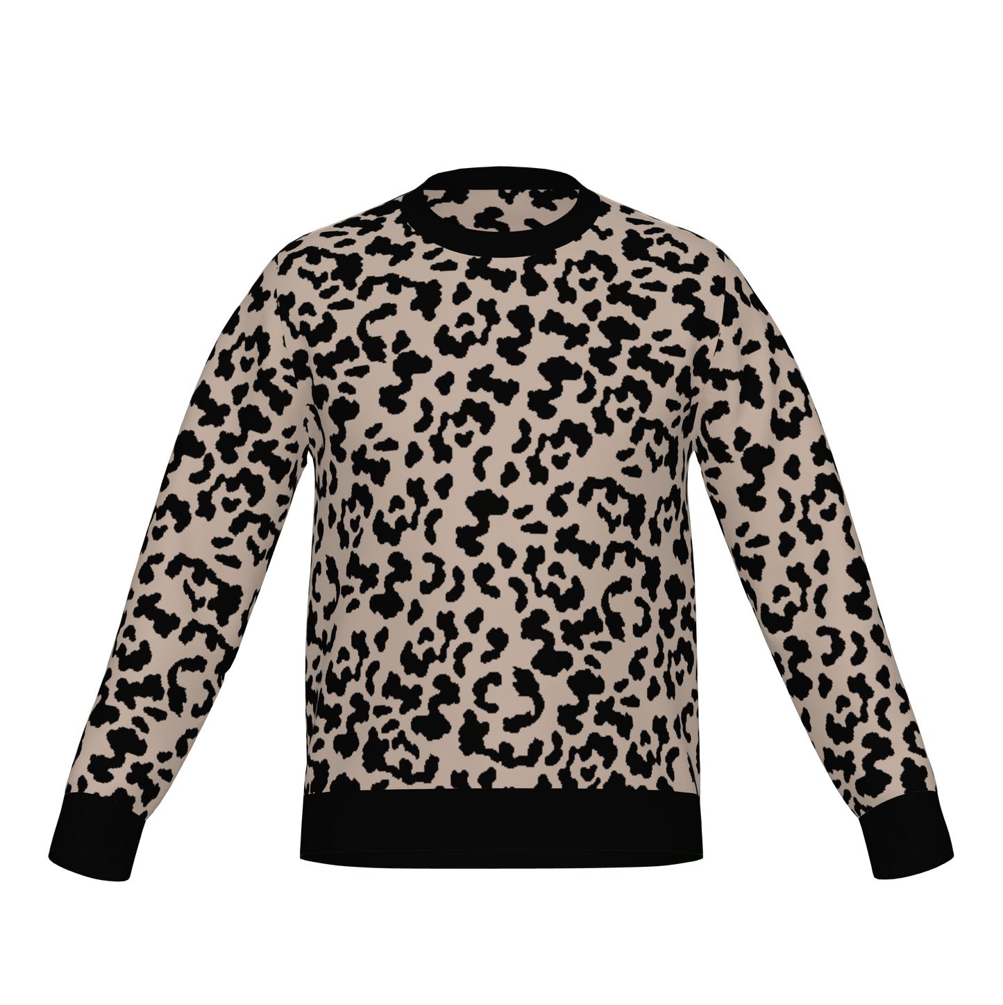 Classic Fit Leopard Pattern Knit Sweater WNK0003