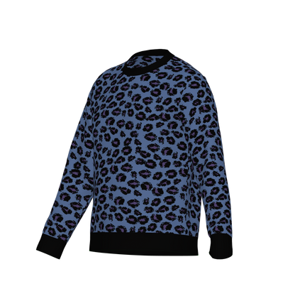 Classic Fit Leopard Pattern Knit Sweater WNK0006