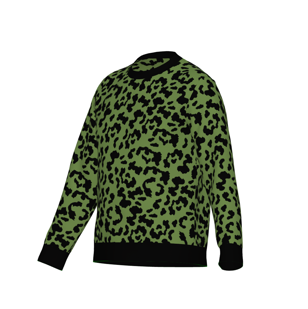 Classic Fit Leopard Pattern Knit Sweater WNK0003