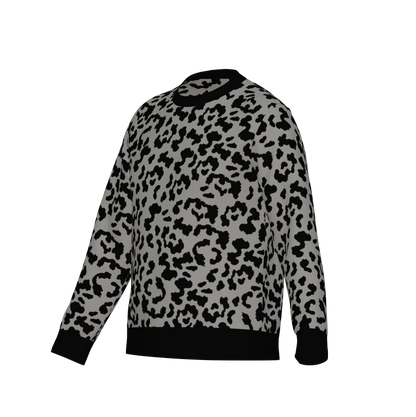 Classic Fit Leopard Pattern Knit Sweater WNK0003