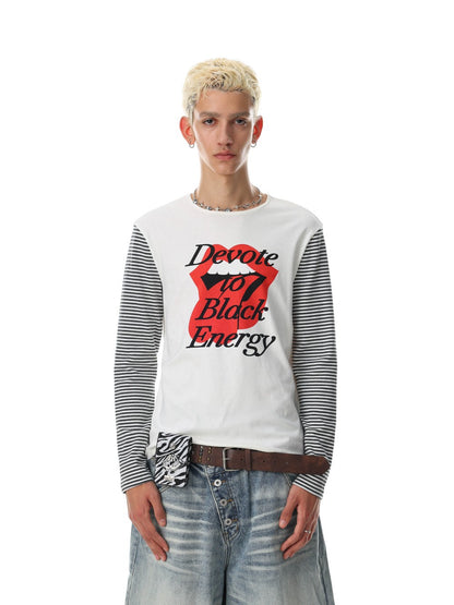 Stripe Graphic Print Long Sleeve T-Shirt WN27798
