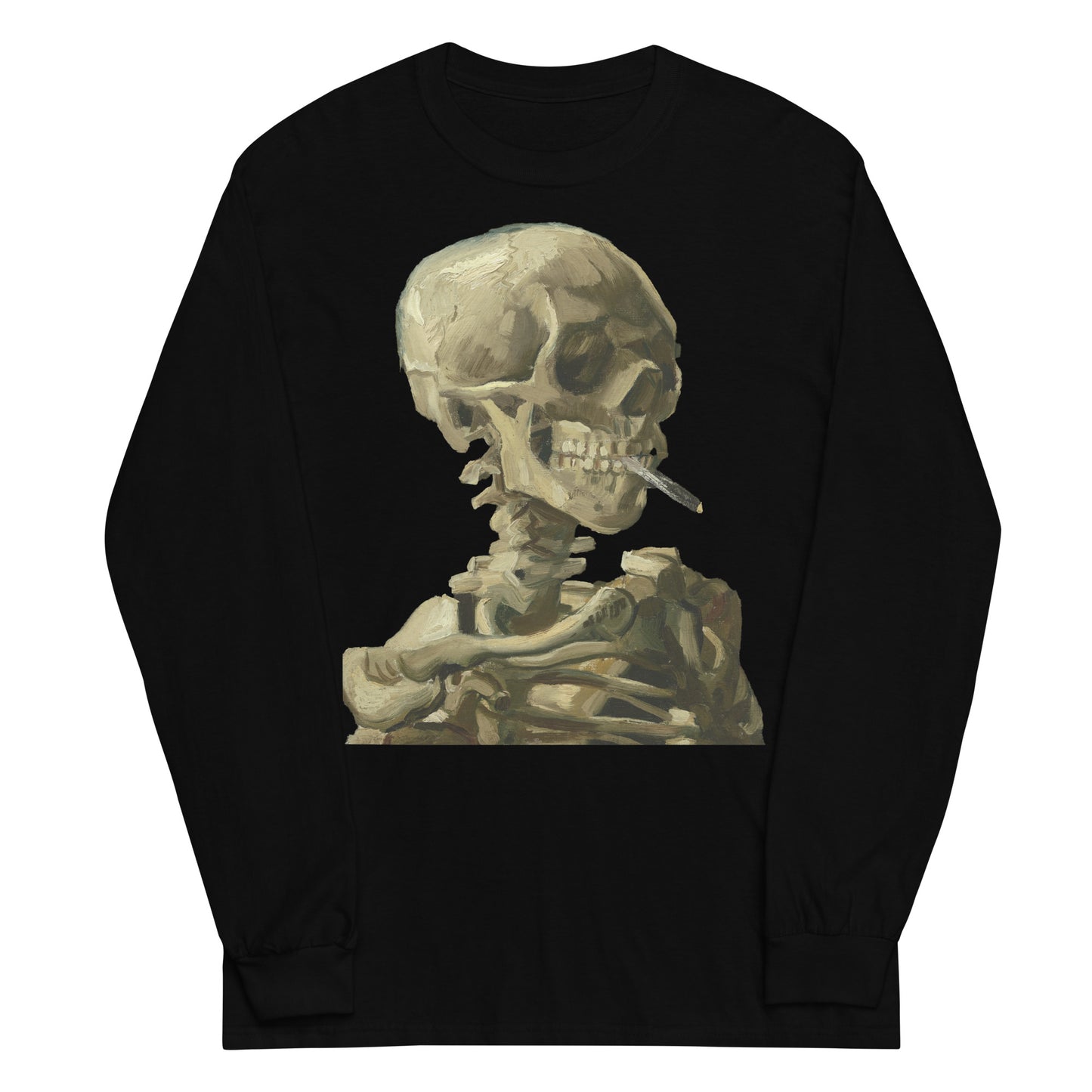 Vincent van Gogh - Head Of A Skeleton With A Burning Cigarette Long Sleeve T-shirt AF0017