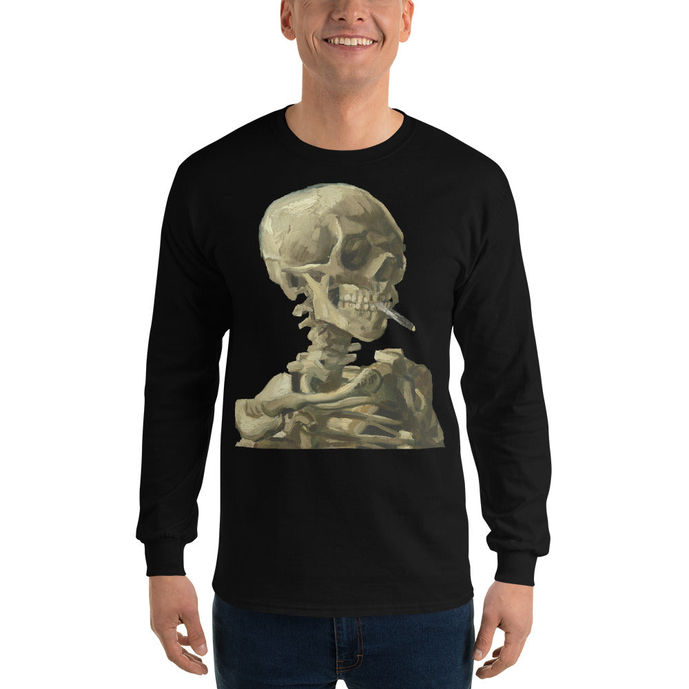 Vincent van Gogh - Head Of A Skeleton With A Burning Cigarette Long Sleeve T-shirt AF0017