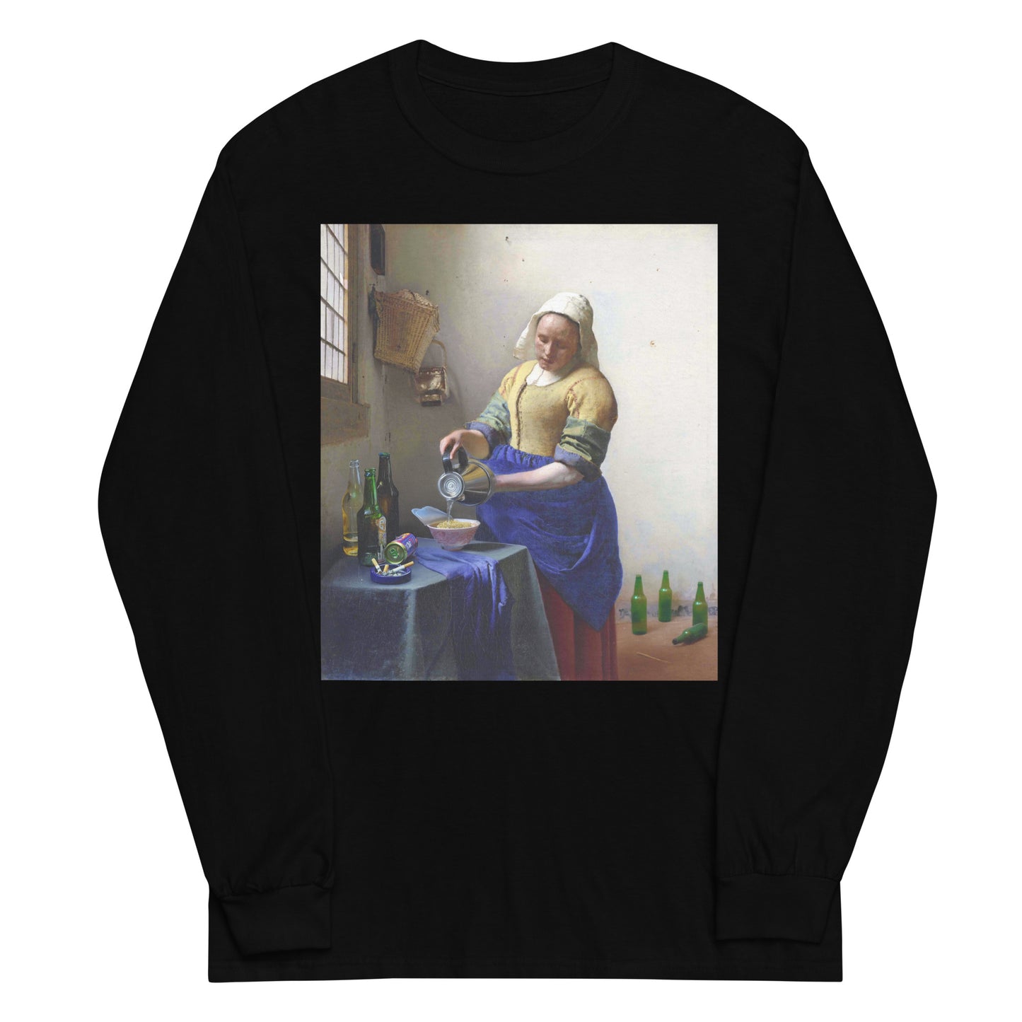 Johannes Vermeer - The Milkmaid Long Sleeve T-shirt AF0030