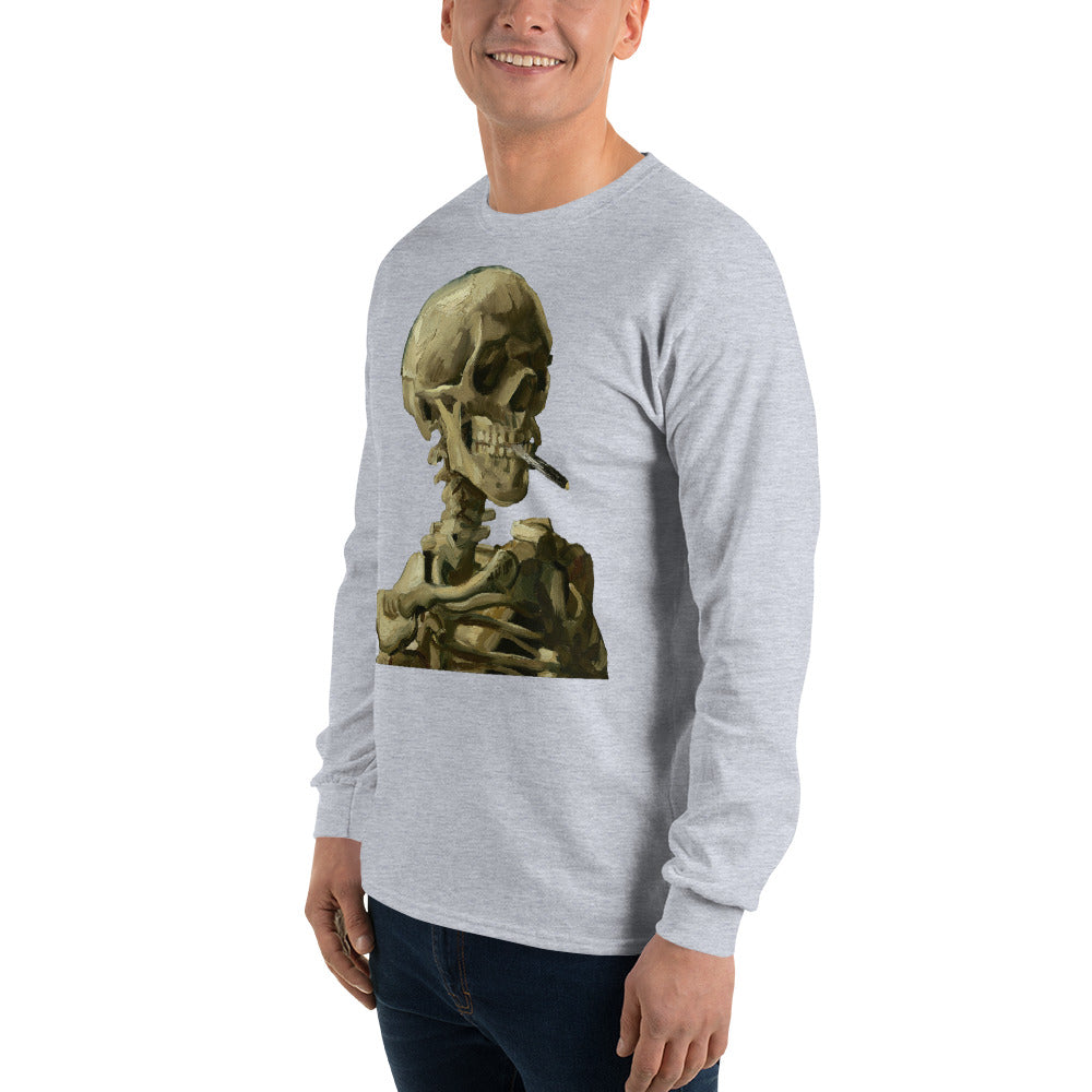 Vincent van Gogh - Head Of A Skeleton With A Burning Cigarette Long Sleeve T-shirt AF0017