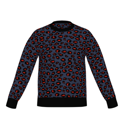 Classic Fit Leopard Pattern Knit Sweater WNK0005