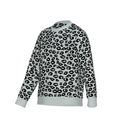 Classic Fit Leopard Pattern Knit Sweater WNK0005