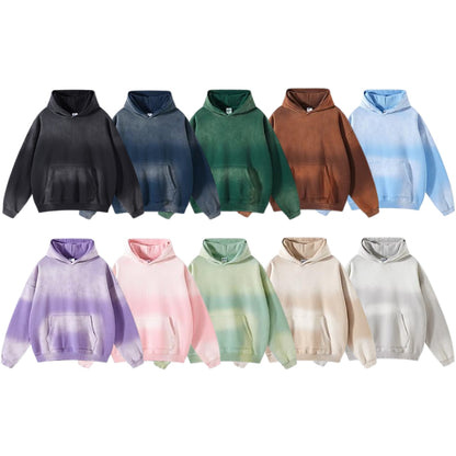 Fleece Linning Spray-dye Damage Oversize Hoodie WN9969-K