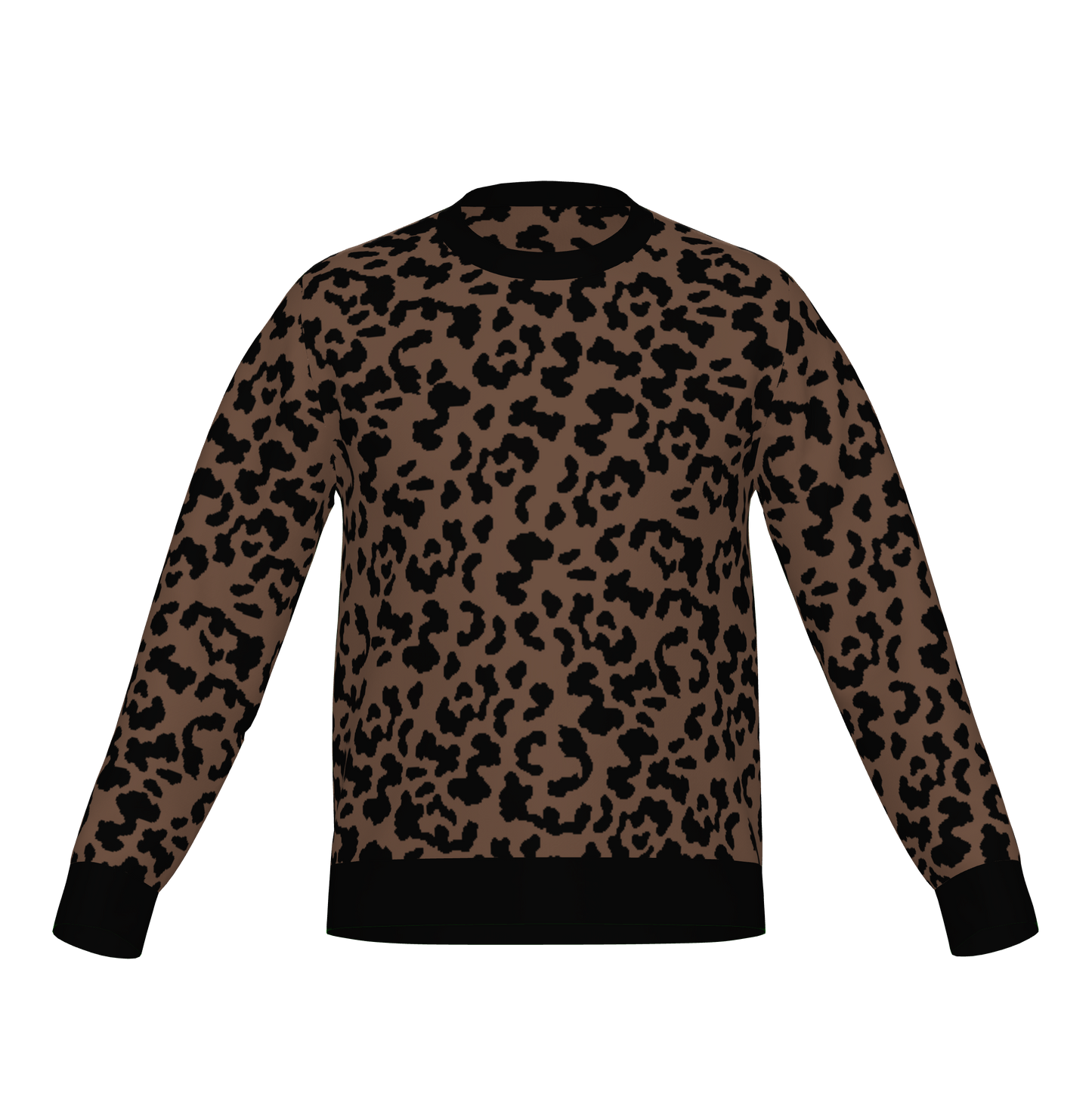 Classic Fit Leopard Pattern Knit Sweater WNK0003