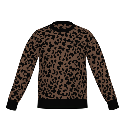 Classic Fit Leopard Pattern Knit Sweater WNK0003