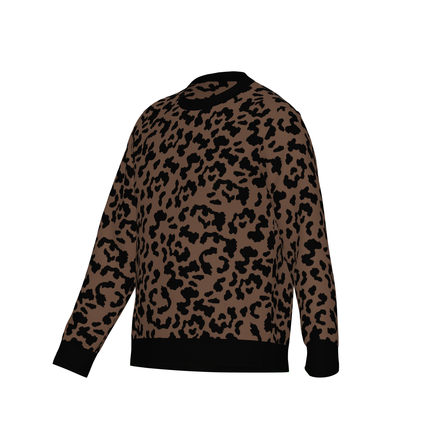 Classic Fit Leopard Pattern Knit Sweater WNK0003