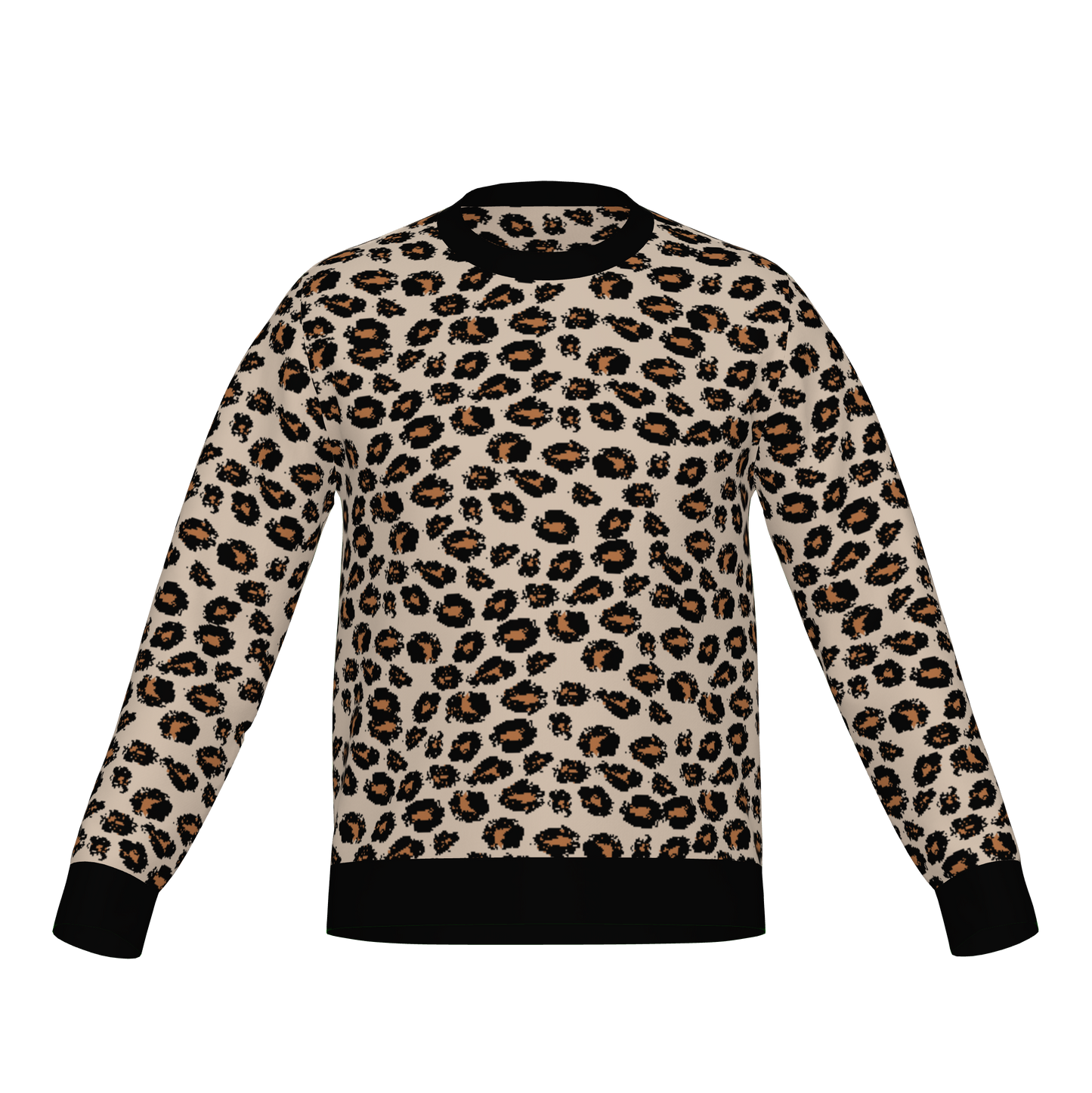 Classic Fit Leopard Pattern Knit Sweater WNK0005