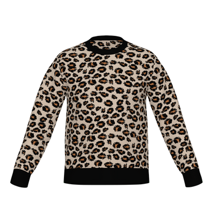 Classic Fit Leopard Pattern Knit Sweater WNK0005