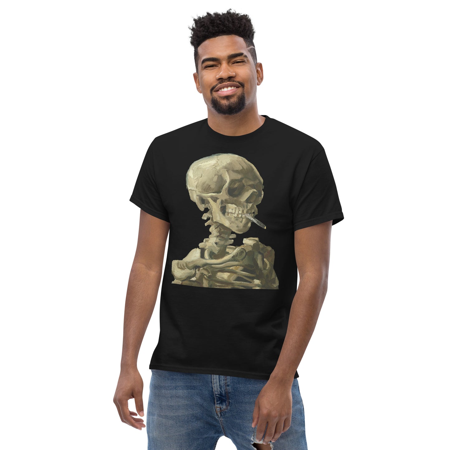 Vincent van Gogh - Head Of A Skeleton With A Burning Cigarette Short Sleeve T-shirt AF0019