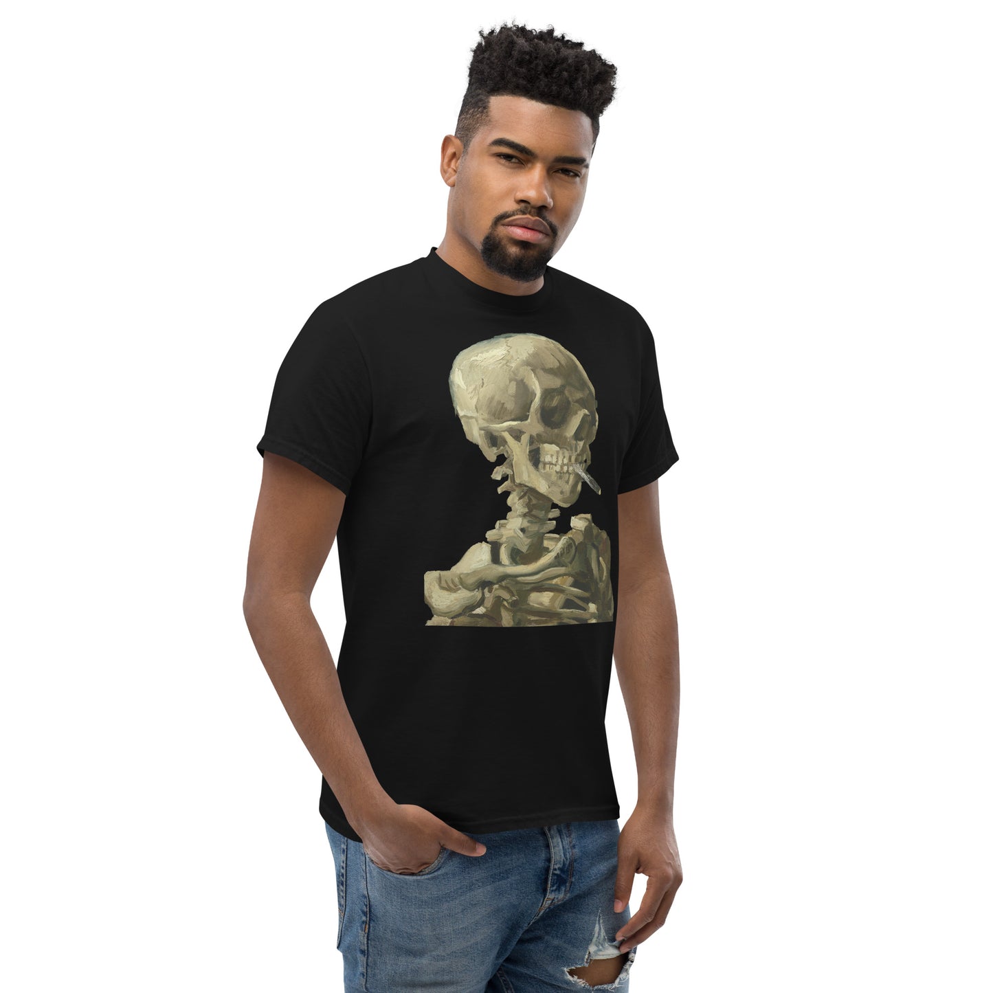 Vincent van Gogh - Head Of A Skeleton With A Burning Cigarette Short Sleeve T-shirt AF0019