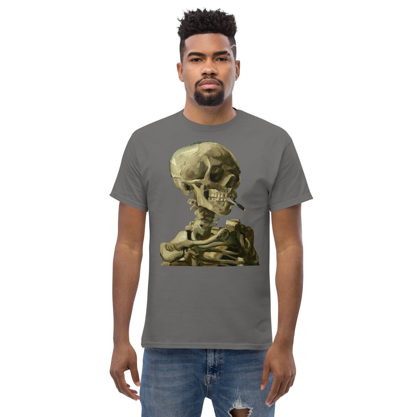 Vincent van Gogh - Head Of A Skeleton With A Burning Cigarette Short Sleeve T-shirt AF0019