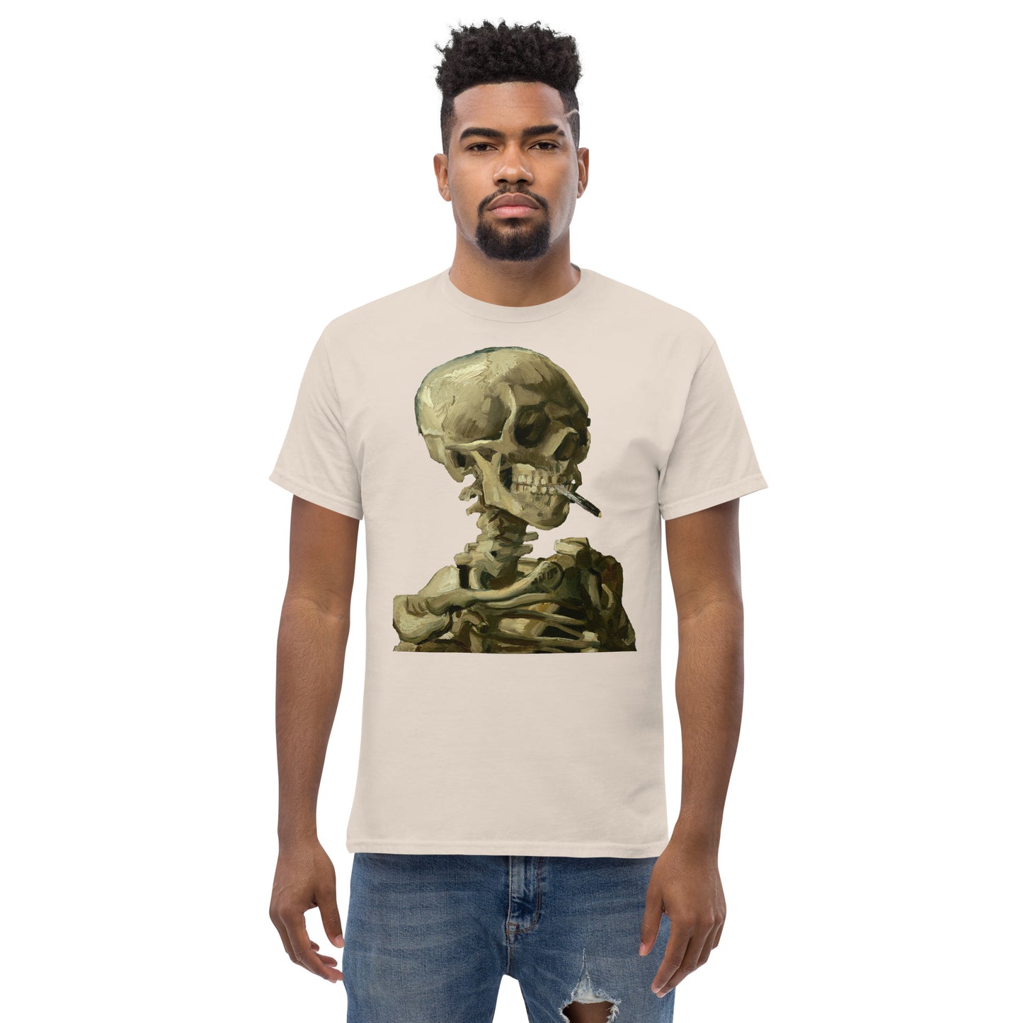 Vincent van Gogh - Head Of A Skeleton With A Burning Cigarette Short Sleeve T-shirt AF0019