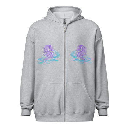 Dragon Print Oversize Zipper Hoodie WNK0002