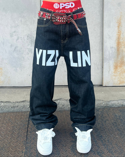 Anime Print Straight Denim Jeans WN24097