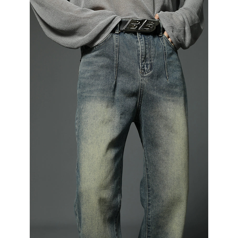Retro Casual Flare Wash Denim Jeans WN4604