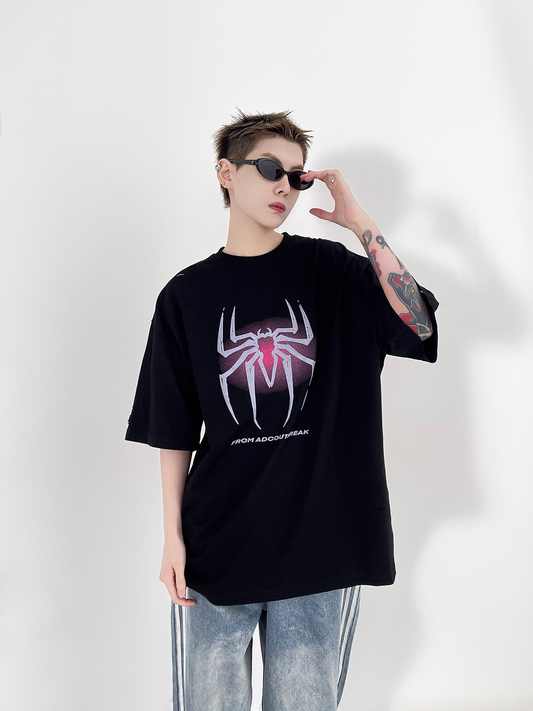 Spider Print Design Short Sleeve T-Shirt WN4913