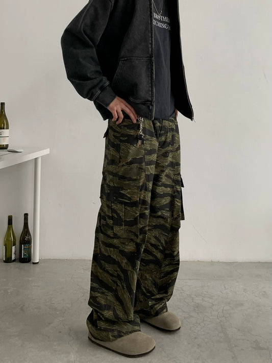 Camouflage Workwear Straight Pants WN4748