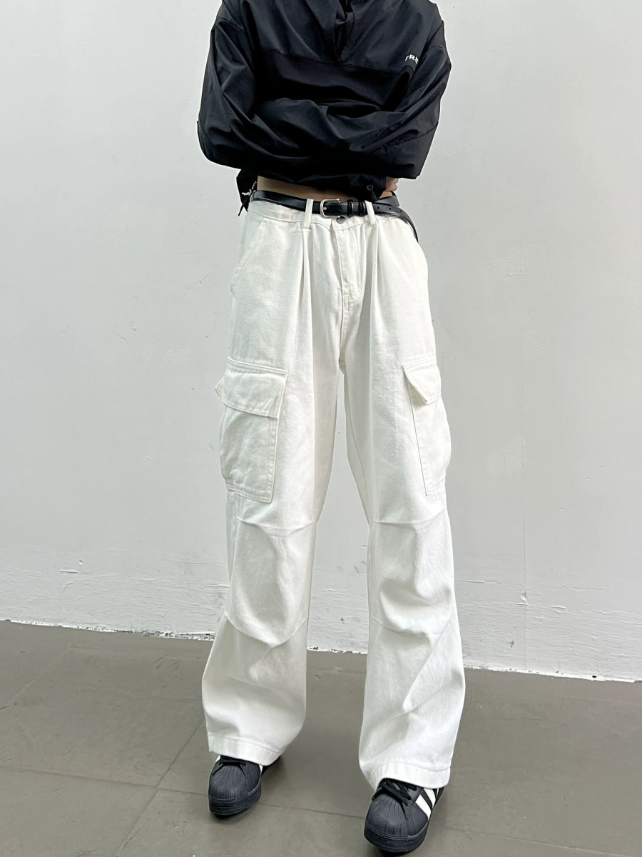 High Waist Straight Workwear Pants WN5009