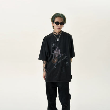 Metal Rock Portrait Design Short Sleeve T-Shirt WN5085