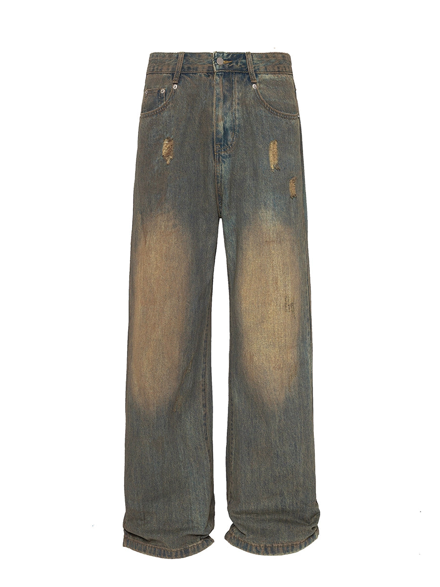 Retro Wide Leg Straight Denim Jeans WN4717