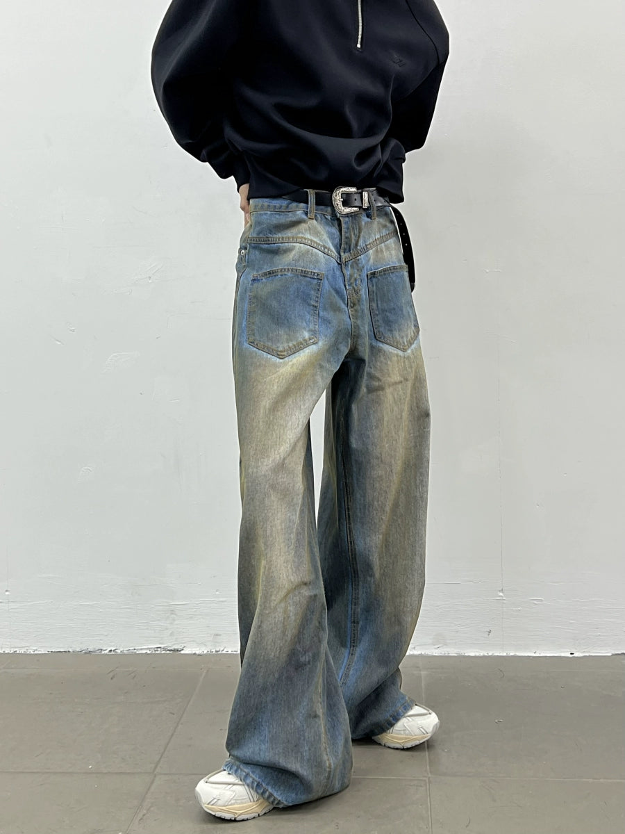 Reverse Design Wide Leg Denim Jeans WN4997