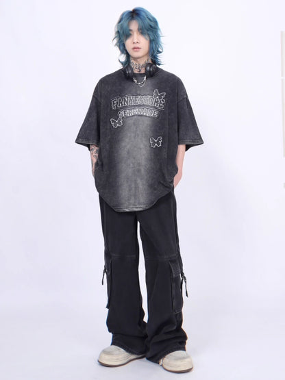 Embroidery Oversize Short Sleeve T-Shirt WN4648