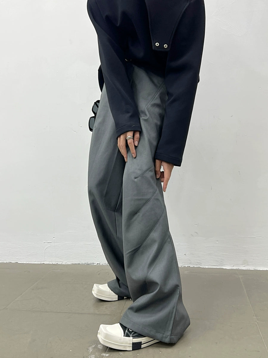 Pleats Design High Waist Flare Trousers WN5019