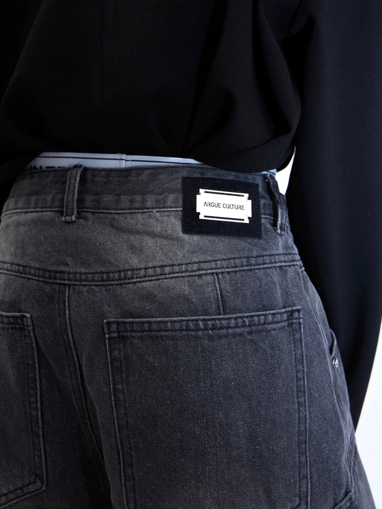 Double Layer Design Wide-leg Denim Jeans WN4685