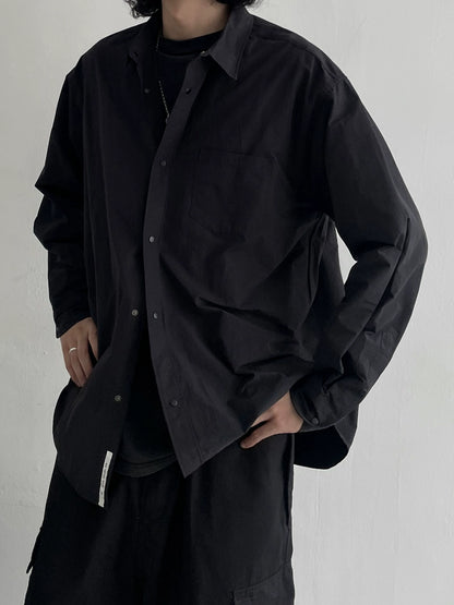 Basic Design Black Long Sleeve Shirt WN4738