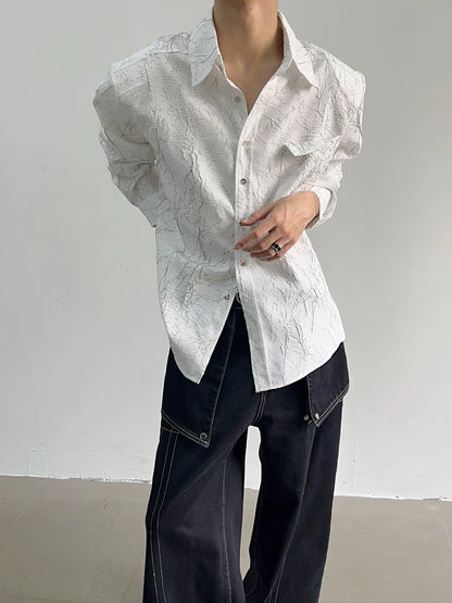 Unique Texture Pattern Long Sleeve Shirt WN5049