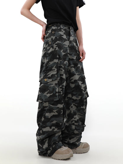 Camouflage Wide Leg Cargo Pants WN4716